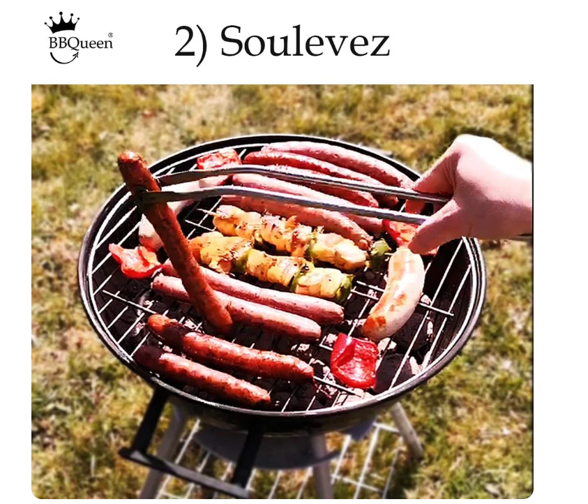 Pince à barbecue INOX à roulette