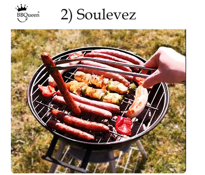 Pince à barbecue INOX à roulette