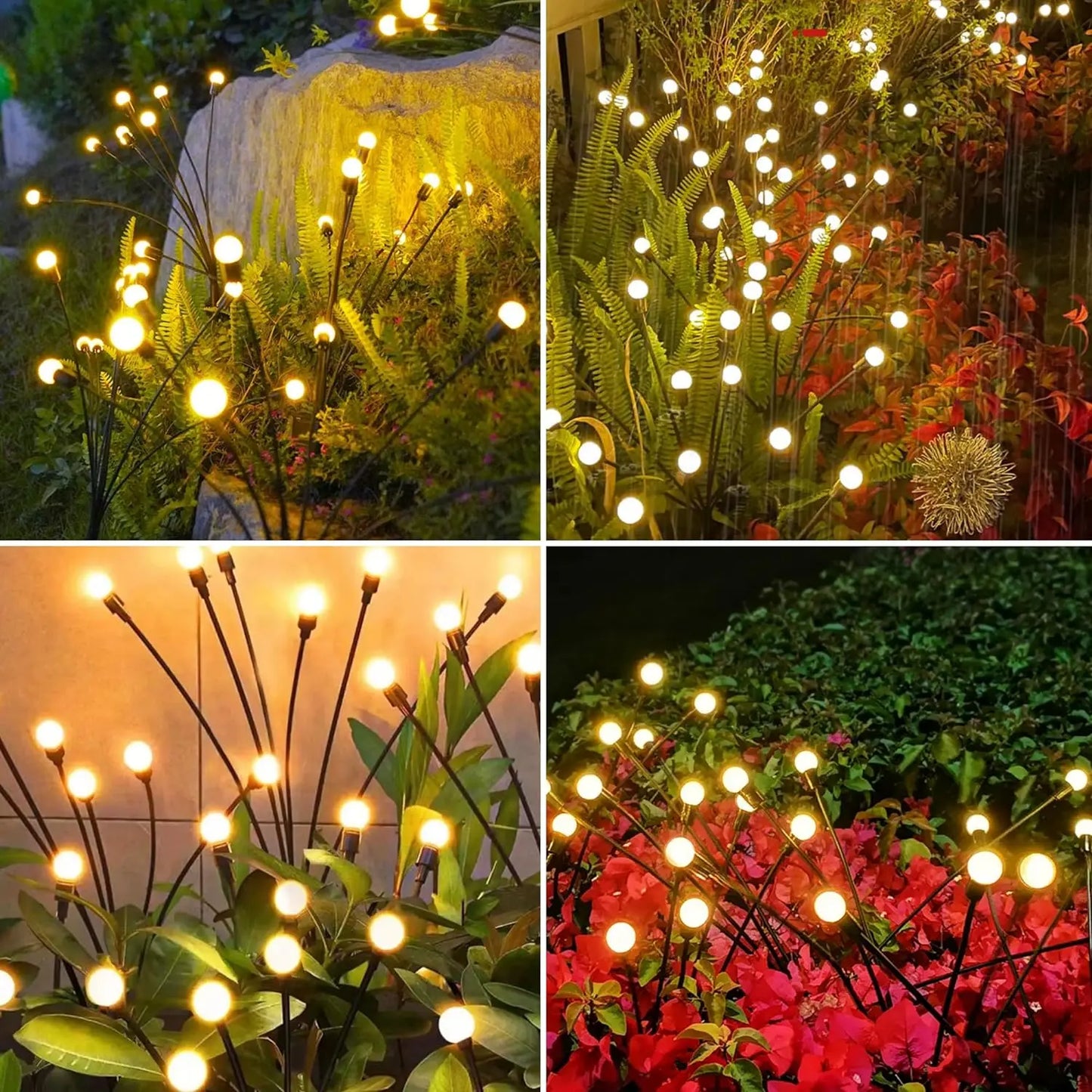 Lampes Lucioles solaires sur pied | Ambiance féérique pour jardin et balcon